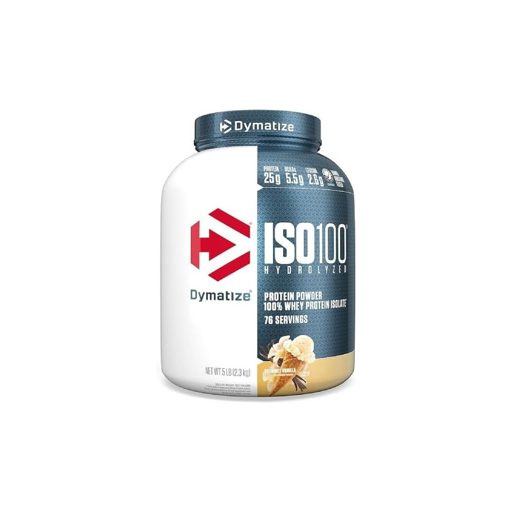 Dymatize ISO 100 Whey Protein Powder with 25g of Hydrolyzed 100% Whey Isolate, Vanilla 5 Pound, Package may vary2